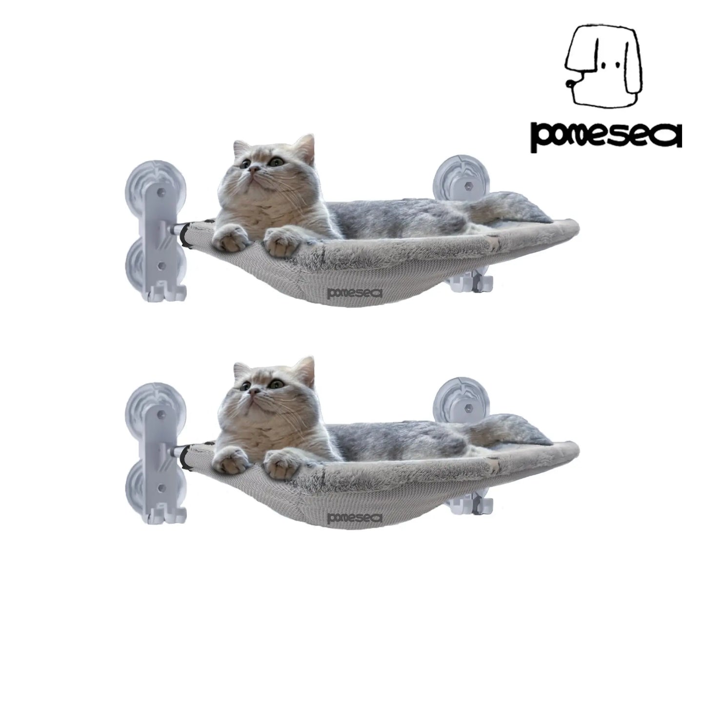 Cat Window Perchfor Large Cats,Glow in the Dark,Hammock with Hook Design Double-Sided Fabric Cover, Foldable Window Seat,Sunbathing