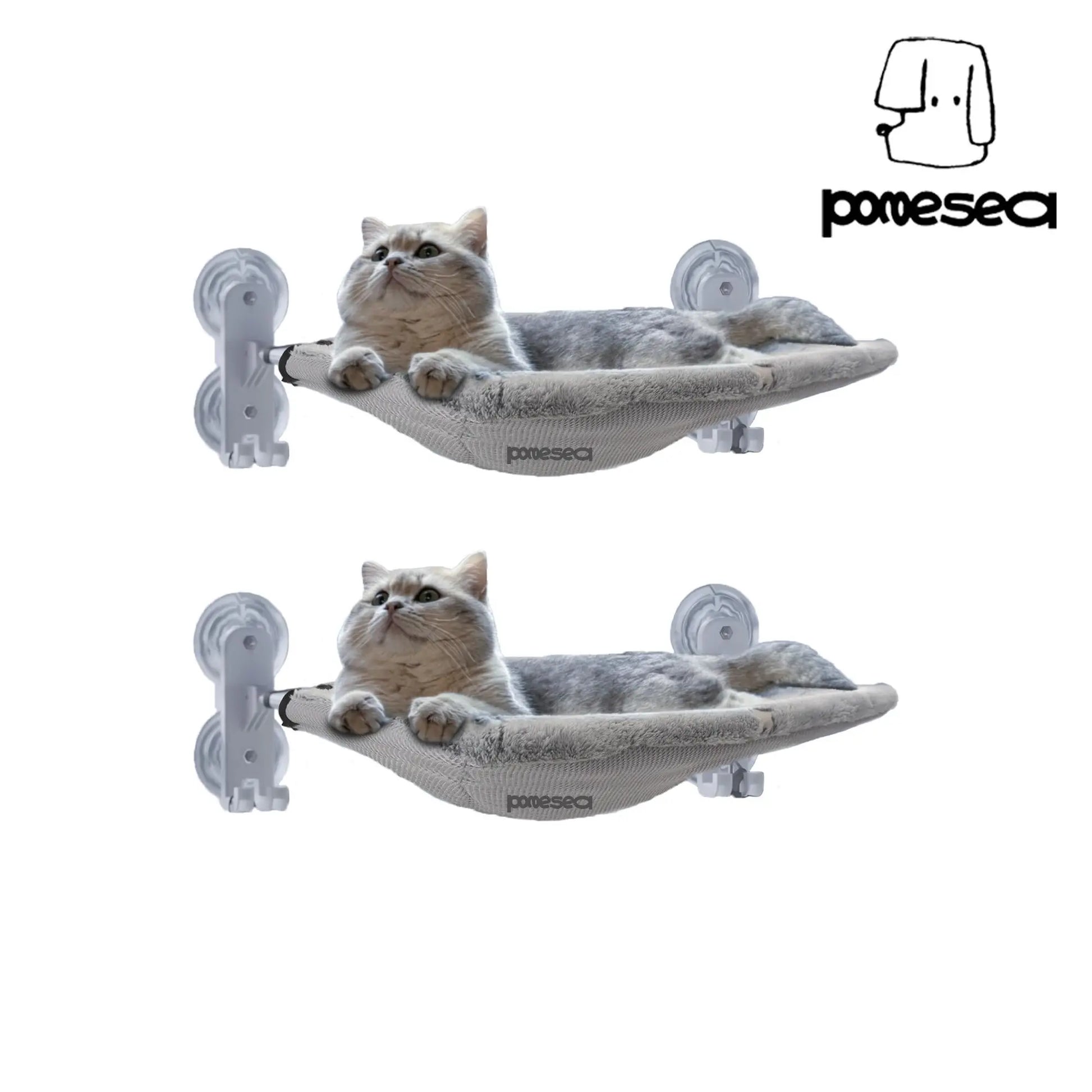 Cat Window Perchfor Large Cats,Glow in the Dark,Hammock with Hook Design Double-Sided Fabric Cover, Foldable Window Seat,Sunbathing